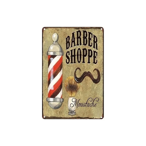 

Металл signo 20*30 см barbershoppe afeitado y cortes Bar Pub casa cartel Vintage Retro De la etiqueta engomada