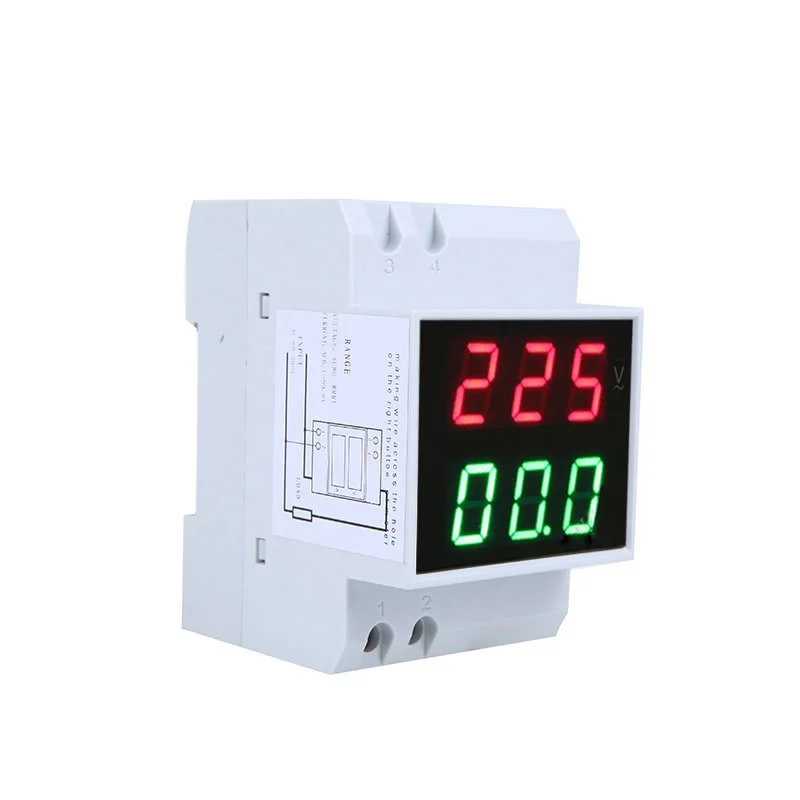 

Digital Din-Rail LED Voltage Ammeter Current Meter Tester Voltmeter AC80-300V 0.2-99.9A Dual Display