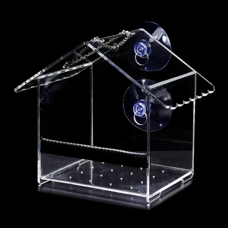 

Подвесная кормушка для птиц, акриловые Креативные аксессуары для домашних животных, поглощающие кормушки для окон и птиц