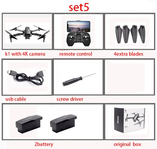 Visuo ZEN K1 gps Радиоуправляемый Дрон с 4K HD Двойная камера управление жестами 5G Wifi FPV Бесщеточный двигатель Flight 28mins Dron VS F11 B4W SG906 - Цвет: set5
