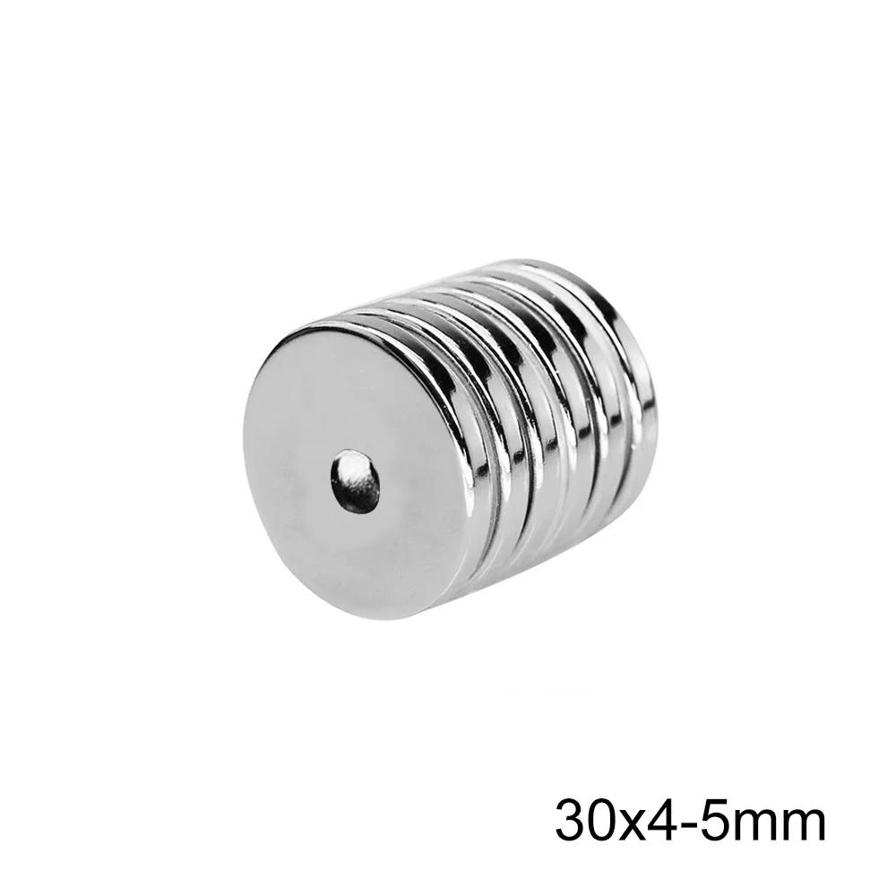 

2~20PCS 30x4-5 Ring Loop Magnets Disc 30x4mm Hole 5mm Rare Earth Magnets 30x4-5mm Round DIY Countersunk Magnets 30*4-5 N35