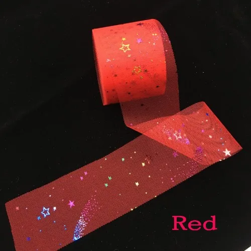Red 25 ярд звезда блесток Тюль рулон сетка катушка органза лента для DIY юбка пачка ребенок душ День рождения Свадьба Вечеринка настольная дорожка Декор - Цвет: Red