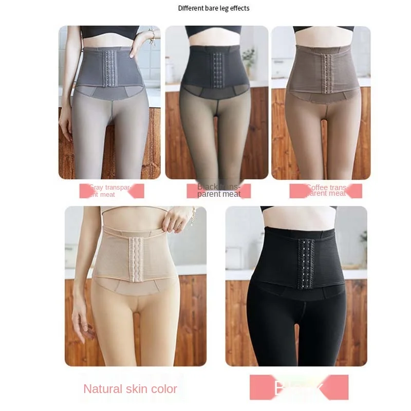 Queenral колготки для женщин плюс бархатные брюки живота зимние теплые толстые