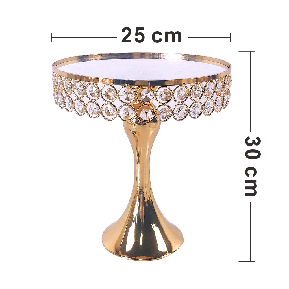 Soporte de cristal dorado y plateado de 8 piezas para pasteles, soporte de magdalenas con espejo de metal, base de postre decorada, bandeja de exhibici&oacute;n para fiesta de boda-3