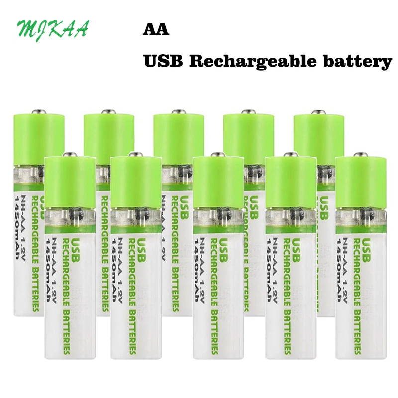 5/10 штук в наборе USB Перезаряжаемые Батарея AA 1,5 V 1450 мАч быстрой зарядки Li-po Батарея качества батареек АА батарея по ограничению на использование опасных материалов в производстве CE