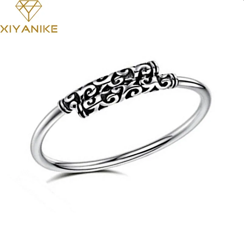 

XIYANIKE Silver Color Vintage Simple Opening Bangles & Bracelet For Women Lovers Trendy Wedding Jewelry Accessories
