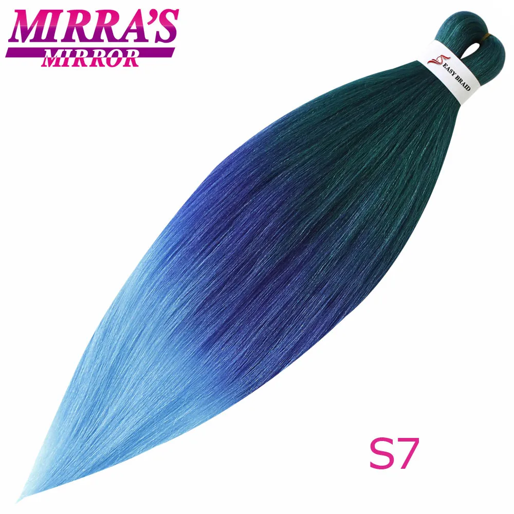 S7 Mirra's Mirror's Mirra's Mirror, косички для волос, Омбре, предварительно растягивающиеся плетеные волосы, синтетические волосы кроше для наращивания 2" 26" EZ Professional - Цвет: S7