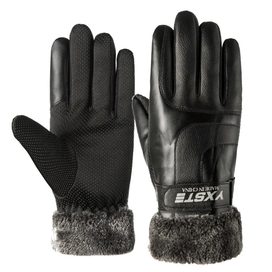 Мужские зимние теплые перчатки с сенсорным экраном ветрозащитные