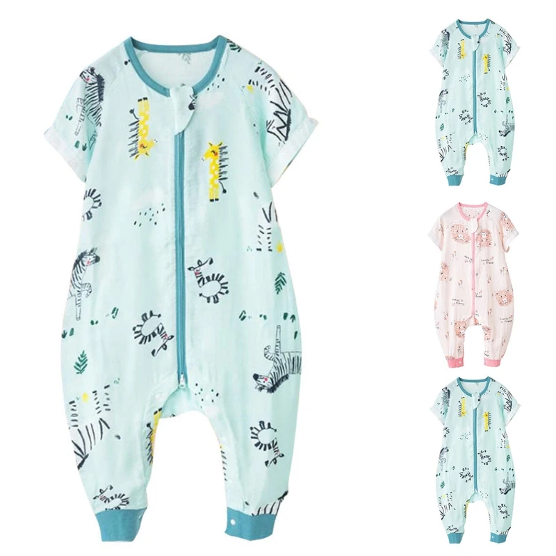 

Baby Sleeping Bag Detachable Sleeve Sleepwear Summer Breathable Thin Sleepsack Swaddle Blanket Wrap Dual Zippers