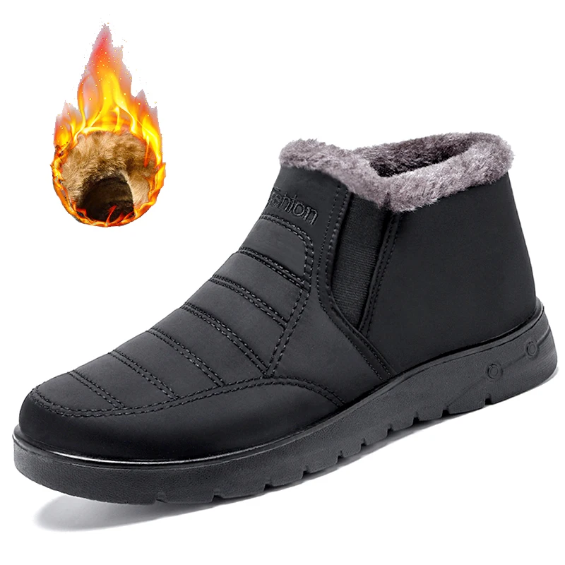 

Men Boots Winter Warm Faux Short Plush Snow Boots Men 2020 New Male Outdoor High Quality Winter sneakers Shoes Men Snow Boots