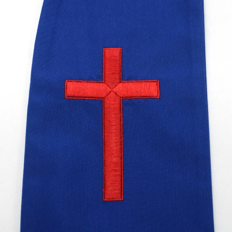 Catholic Church Blue White Stole Red Cross Stole Clergy Pastor Vestment Matching Stole