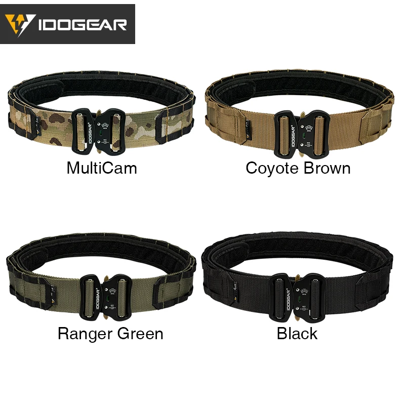 IDOGEAR Тактический 2 дюймовый боевой ремень с быстроразъемной пряжкой MOLLE для охоты