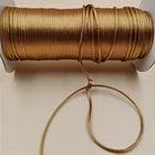 Шнур атласный для бисероплетения R563, ювелирный шнур золотого цвета в китайском Заплетенный в узел, 2 мм х 20 метров