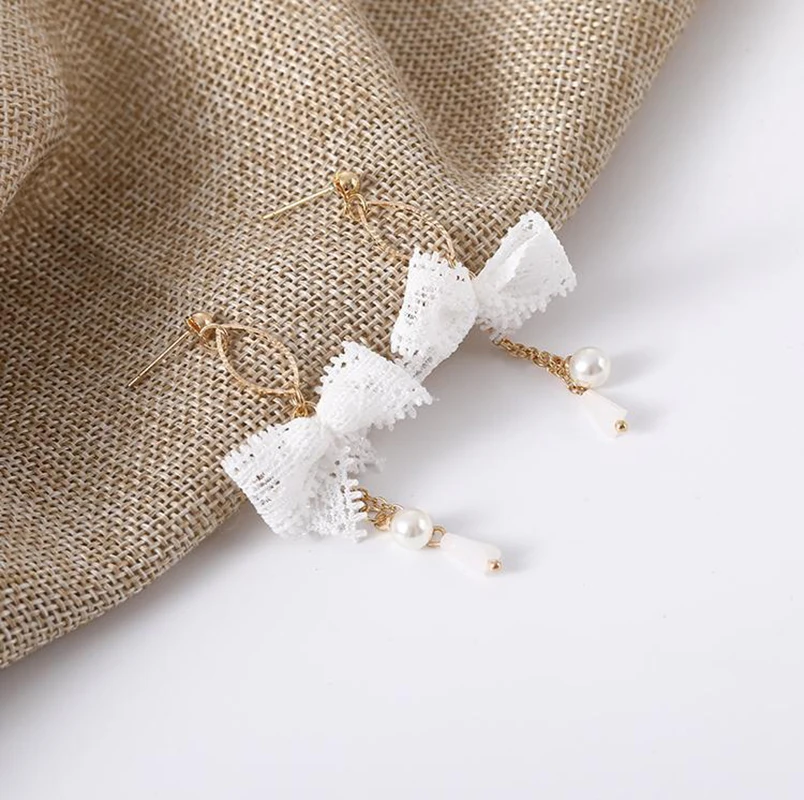 Серьги-гвоздики с кисточками и бантом для девочек | Украшения аксессуары