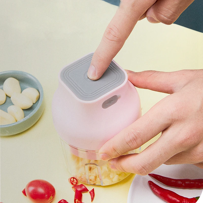 Multi-function Mini USB Wireless Electric Garlic Masher Mincer Vegetable Chili Meat Grinder Food Chopper Kitchen Tool 100250ml