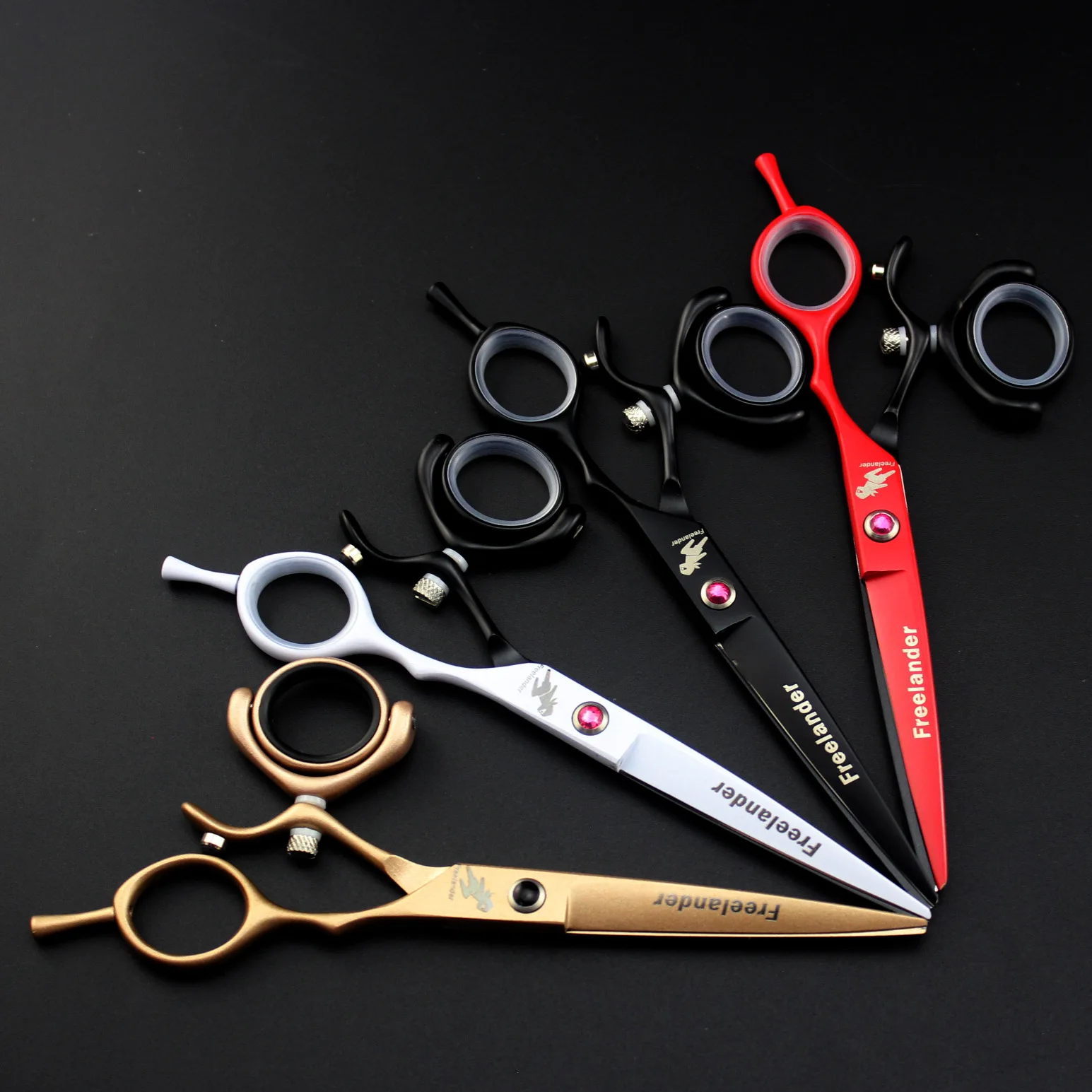 

6 Professional Hair Salon Structure Scissors Set Cutting Barber Haircut Thinning Shear Scissors Swivel Thumb Cutting Shears
