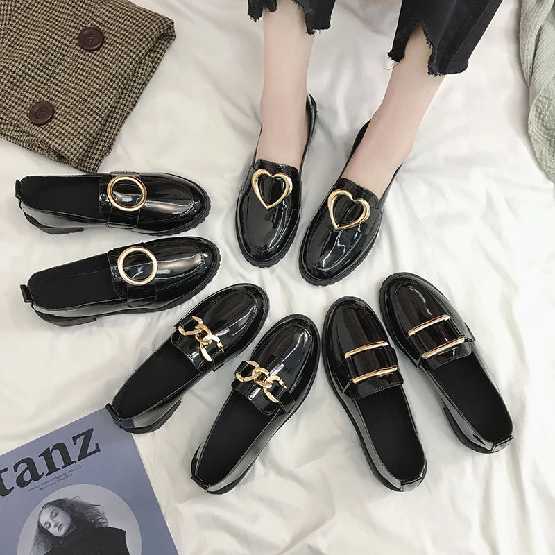 Оксфорды без шнуровки женская обувь на плоской подошве металлическая пряжка из