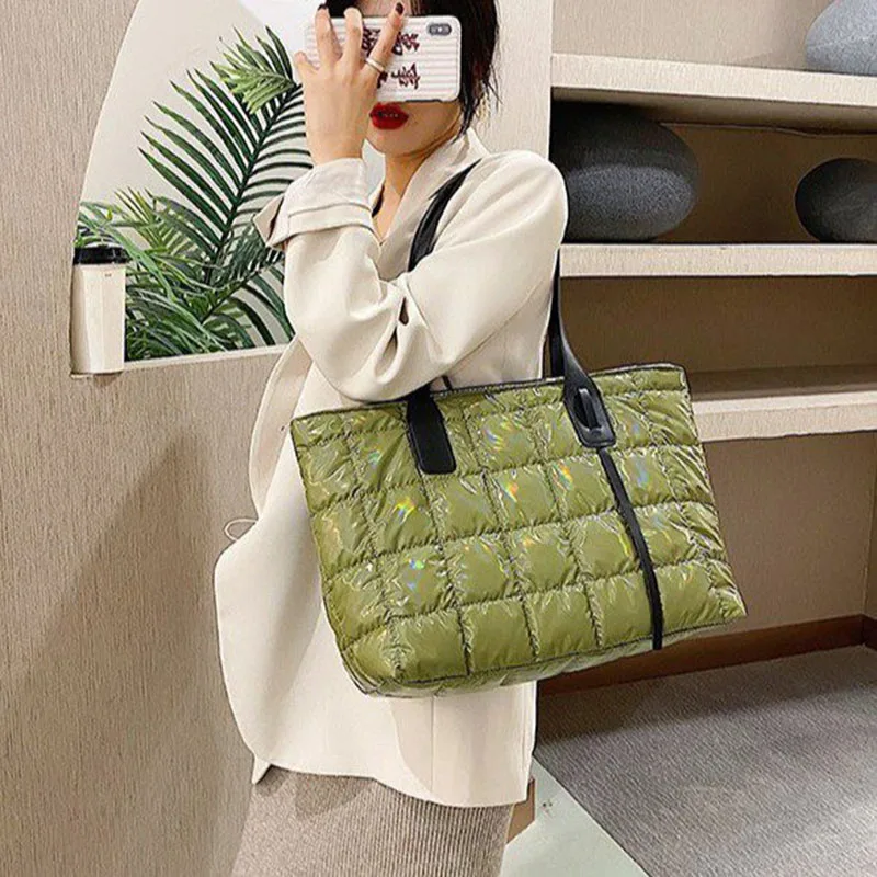 

2021 Fall/Winter Lingge Bag Women's Down Space Cotton Fashion Large-capacity Shoulder Bag Ladies Luxury Designer Messenger Bags