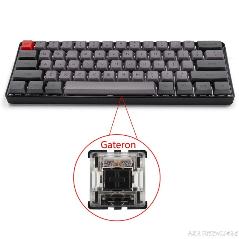 

RGB LED Backlit Wired Mechanical Keyboard,Portable Compact Waterproof Mini Gaming Keyboard 61 PBT Keycaps Gateron Switcs N19 20