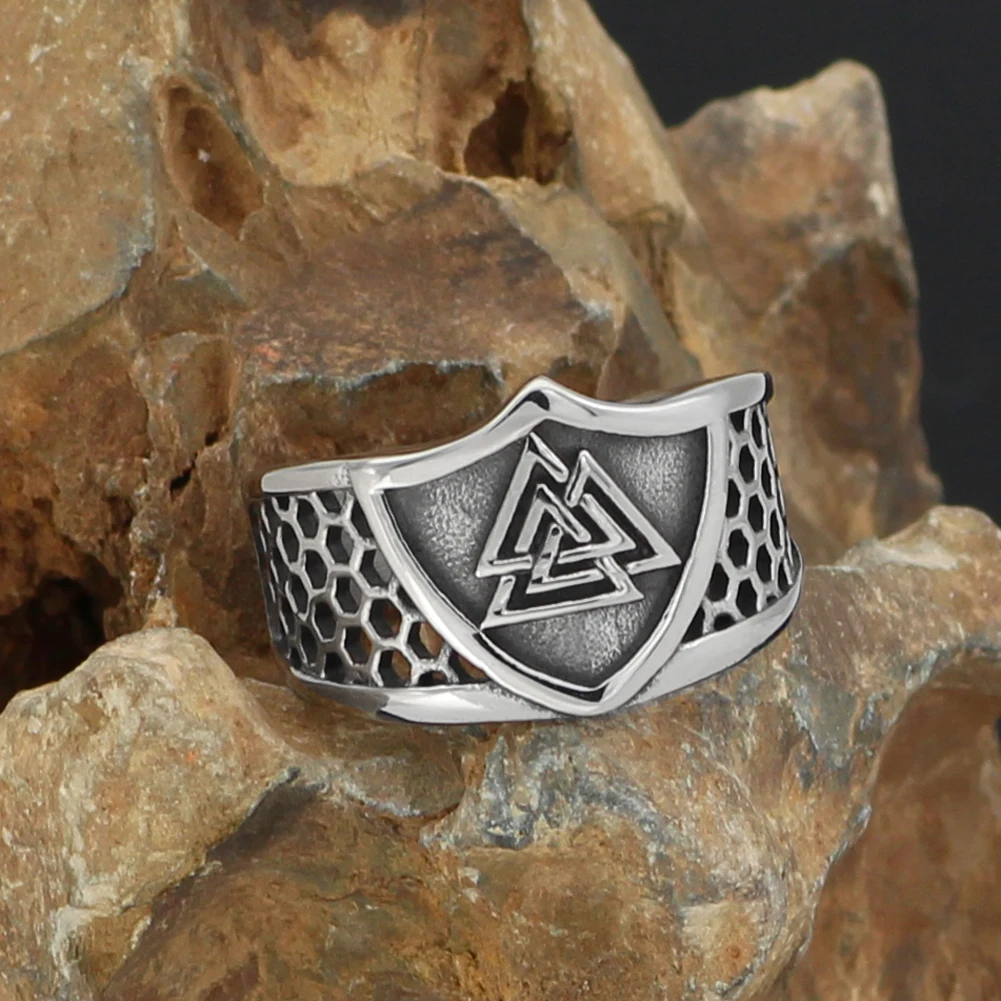 Скандинавский Викинг символ Одина valknut амулет кольцо из нержавеющей стали для