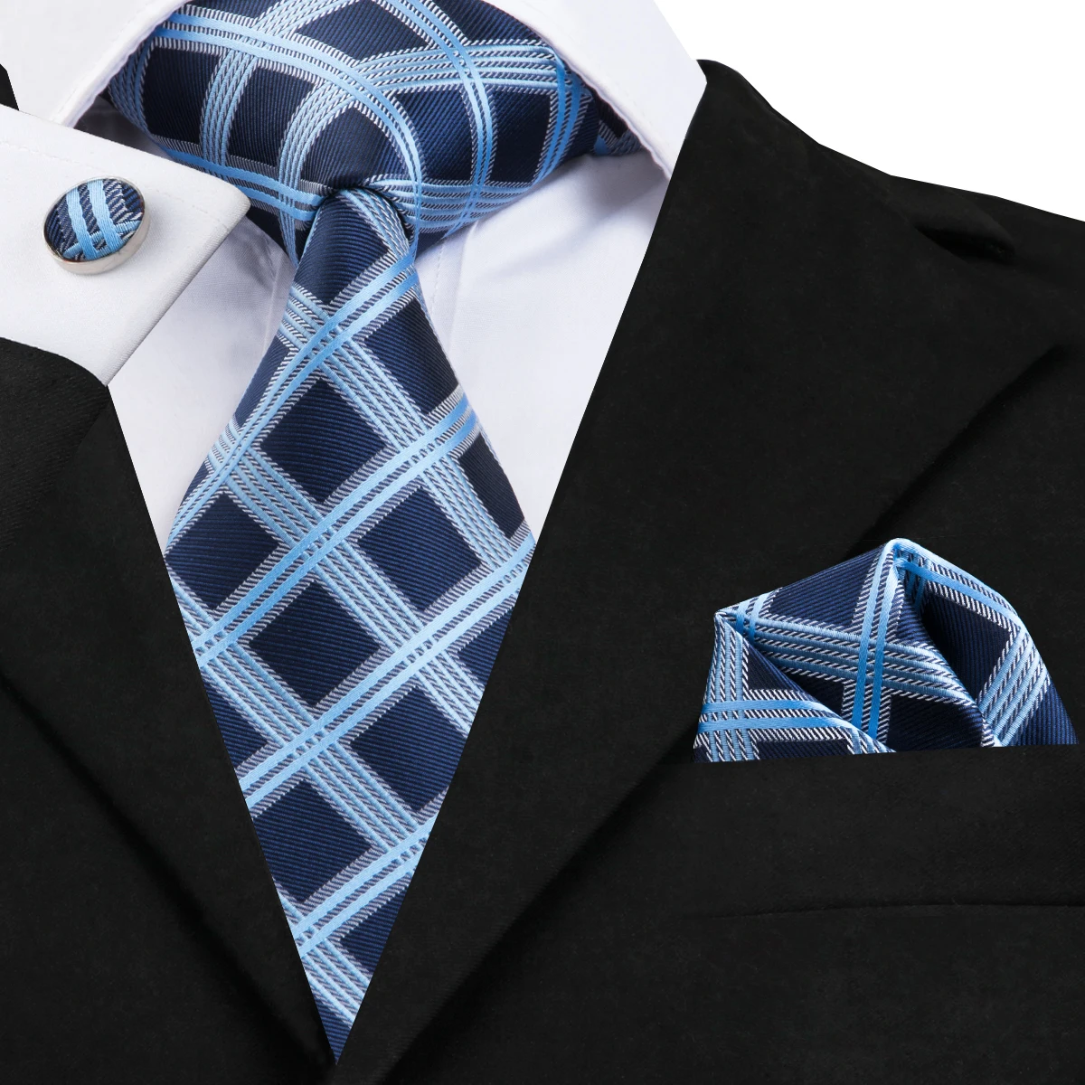 Hi-Tie Пейсли шейный галстук красный синий Gravatas Hanky набор запонок ручной работы шелковые галстуки для мужчин Модный цветочный шейный платок Corbata - Цвет: SN-1754