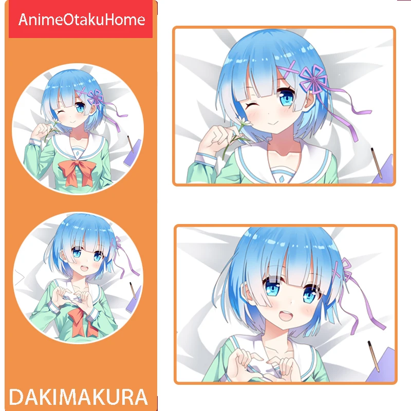 

Anime Re:Zero Starting Life in Another World Rem Throw Pillow Cover Hugging Body Pillowcase Otaku Bedding Dakimakura Pillow Case