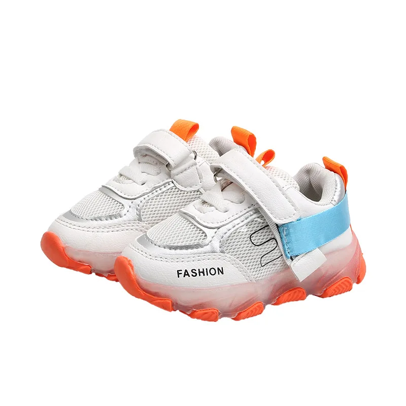 Весенне Осенняя детская спортивная обувь с подсветкой повседневная для