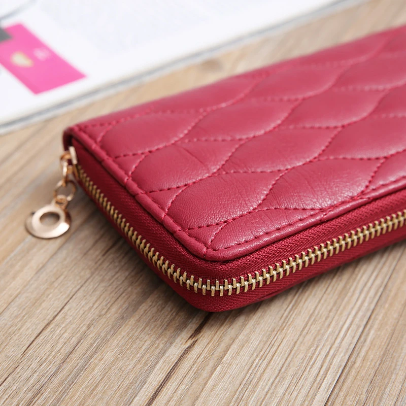 

Fashion Women Wallet Long Clutch Bags Sewing Thread Card Holder Card Portefeuille Femme Money Pocket Coin Purse Zipper