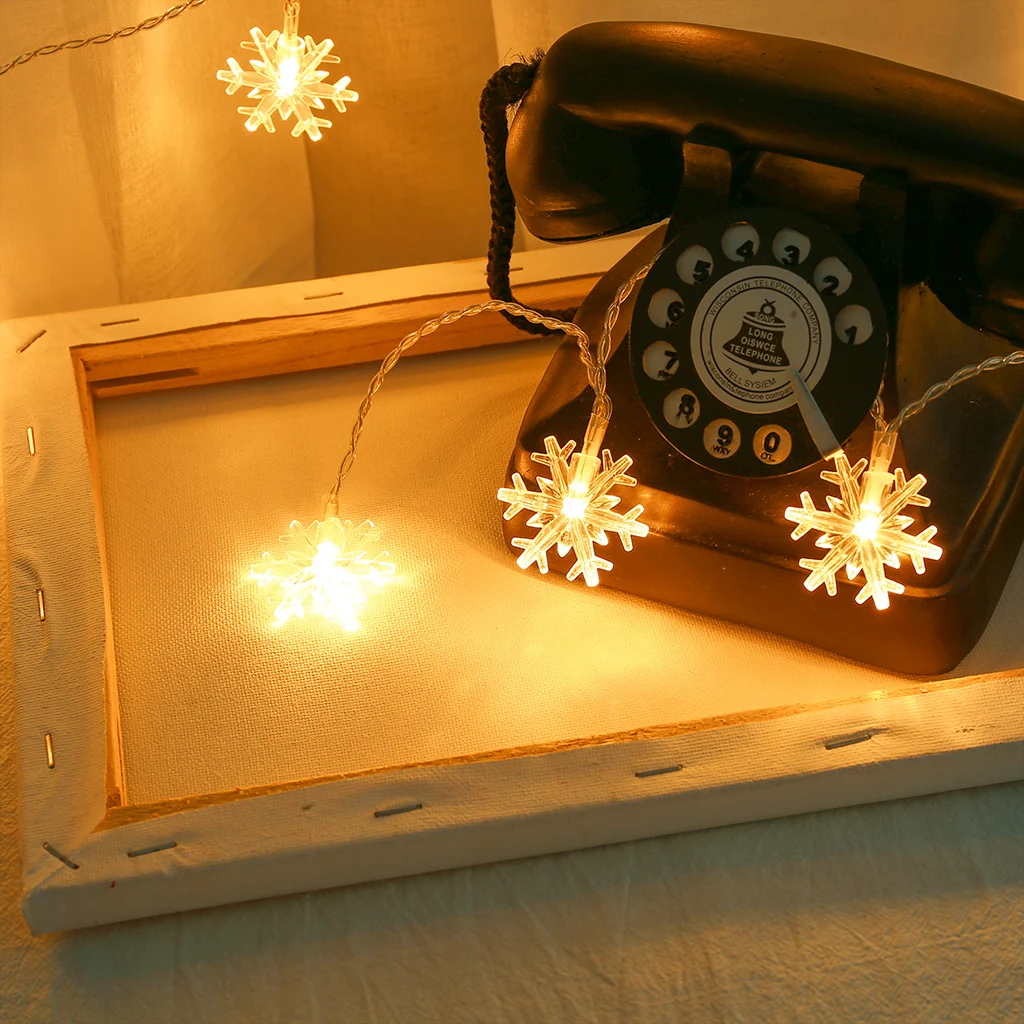 20 светодиодов Рождественская елка снежные хлопья светодиодная гирлянда для