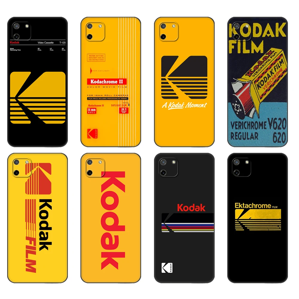 

Black tpu Case For OPPO Realme C11 C20 C21 Case Back Cover Bumper Fashion Kodak