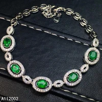 kjjeaxcmy fine jewelry natural emerald 925 sterling silver new women gemstone hand bracelet support test lovely hot selling