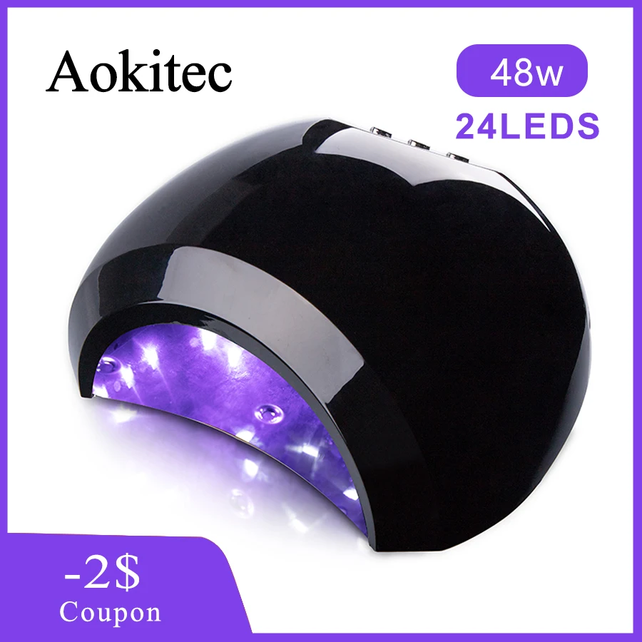 

48W Nail Dryer UV LED Nail Lamp Gel Curing Lamp with Bottom 10/30s/60s Memory Timer Manicure Sensor Lamp for Nails Dryer Aokitec