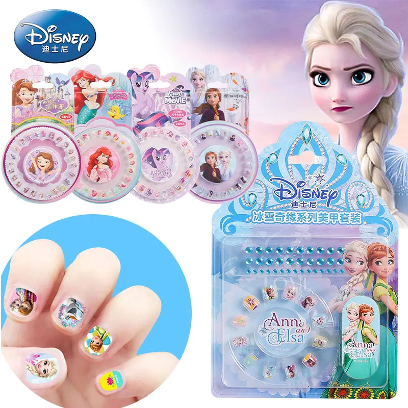 Disney Frozen 2 Макияж наклейки для ногтей Эльза Анна София девушки игрушки детей Princesas
