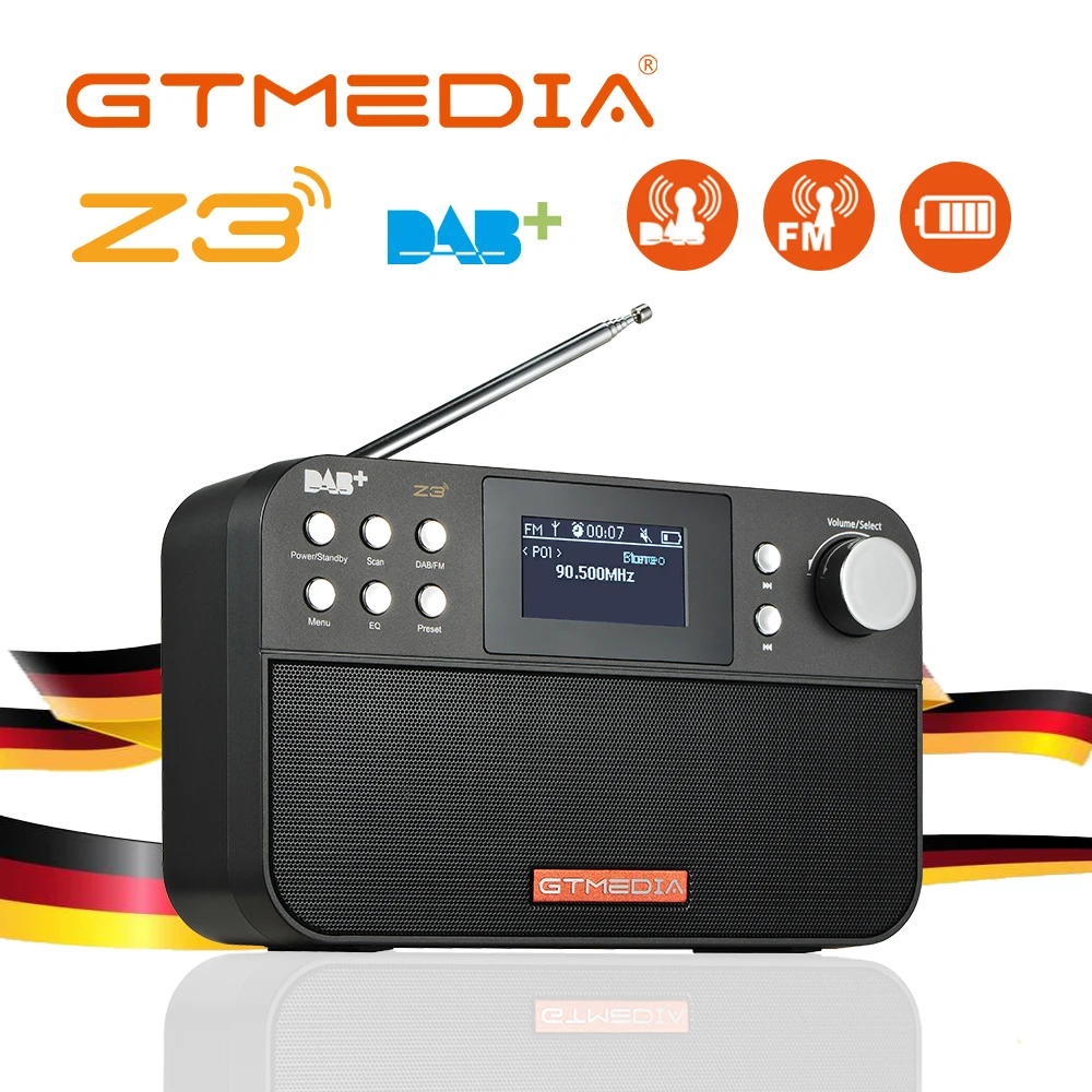 Radio Receiver GTMEDIA Z3/Z3B Portable Digital DAB Stereo/RDS Multiband Radio Speaker TFT Monochrome/Color LCD Display