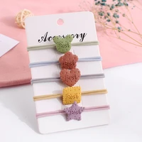 free shipping womens 5pcsset hairties girls korea style cookies rubber band hair bands ponytail holder hair accessories