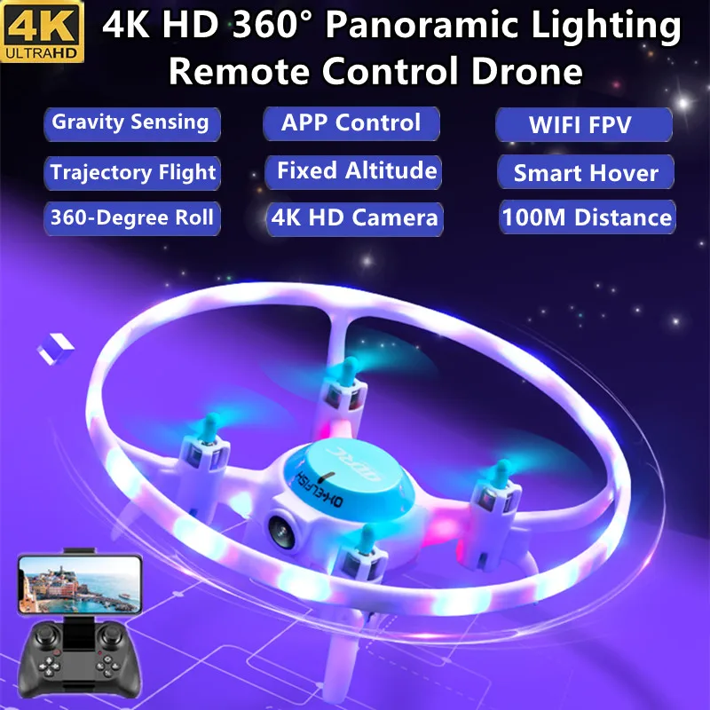 

Радиоуправляемый квадрокоптер с Wi-Fi и камерой 4K HD 360 °