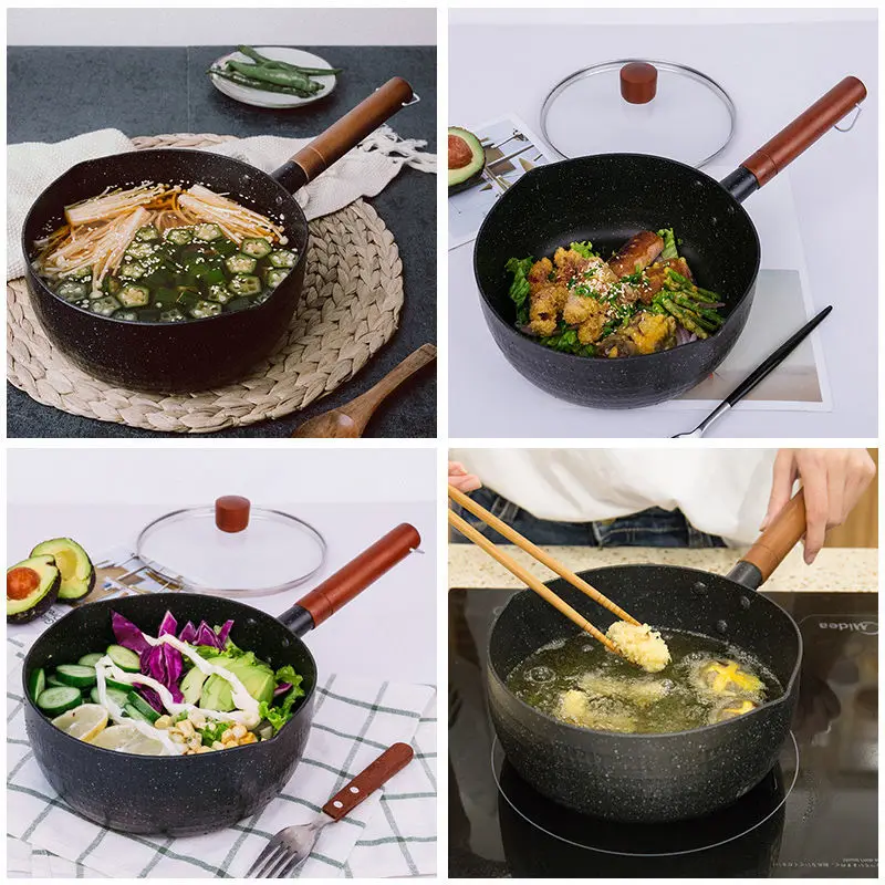 Non-stick Pan Milk Hammer Pattern Thickening Snow Pot Noodle Baby Food Supplement Induction Cooker Universal | Дом и сад