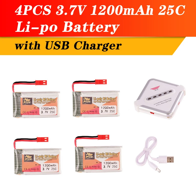 4 шт. ZOP Мощность 3 7 V 1200mAh литий-полимерный Батарея с jst-штекером Зарядное