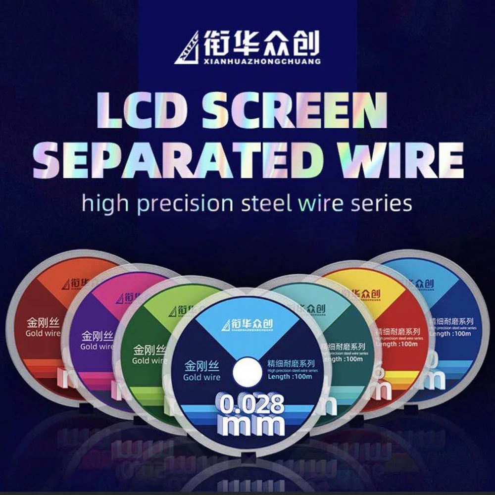 0.028mm LCD Screen Cutting Nano Gold Steel Wire For Samsung Curved OLED Display Glass Splitting Line Mobile Phone Repair Tools