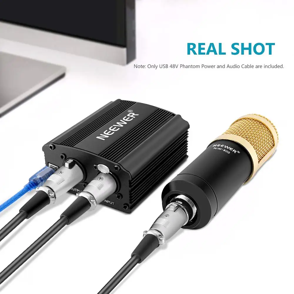 Neewer 1-канальный источник фантомного питания 48 В + USB-кабель XLR микрофонный кабель