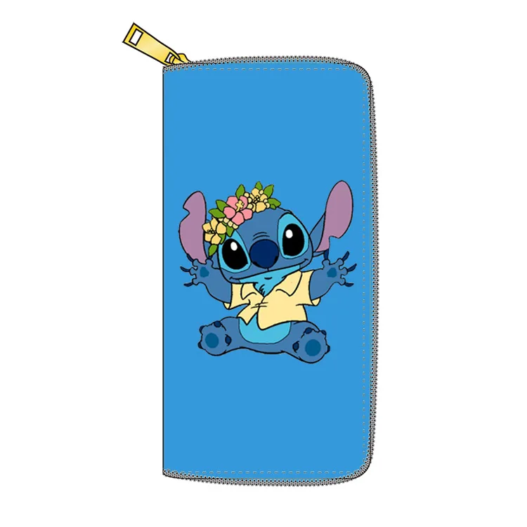 Милый кошелек Disney Stitch из искусственной кожи Дамский удлиненный бумажник сумочка