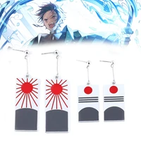 anime demon slayer kamado tanjirou necklace earrings keychain anime cartoon version demon slayer related accessories