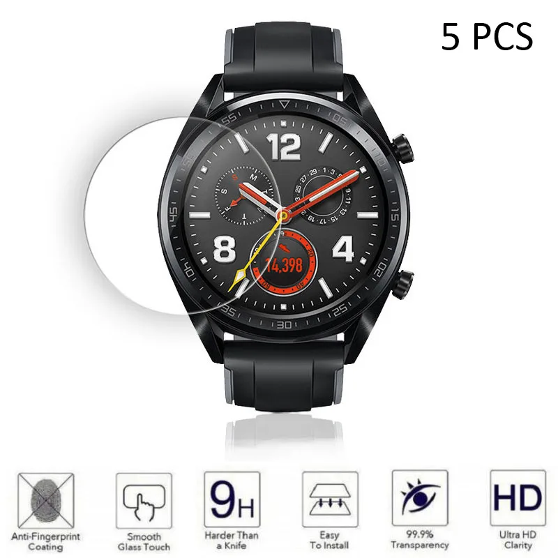 5 шт 9H твердость против царапин протектор экрана для huawei Watch GT Закаленное стекло