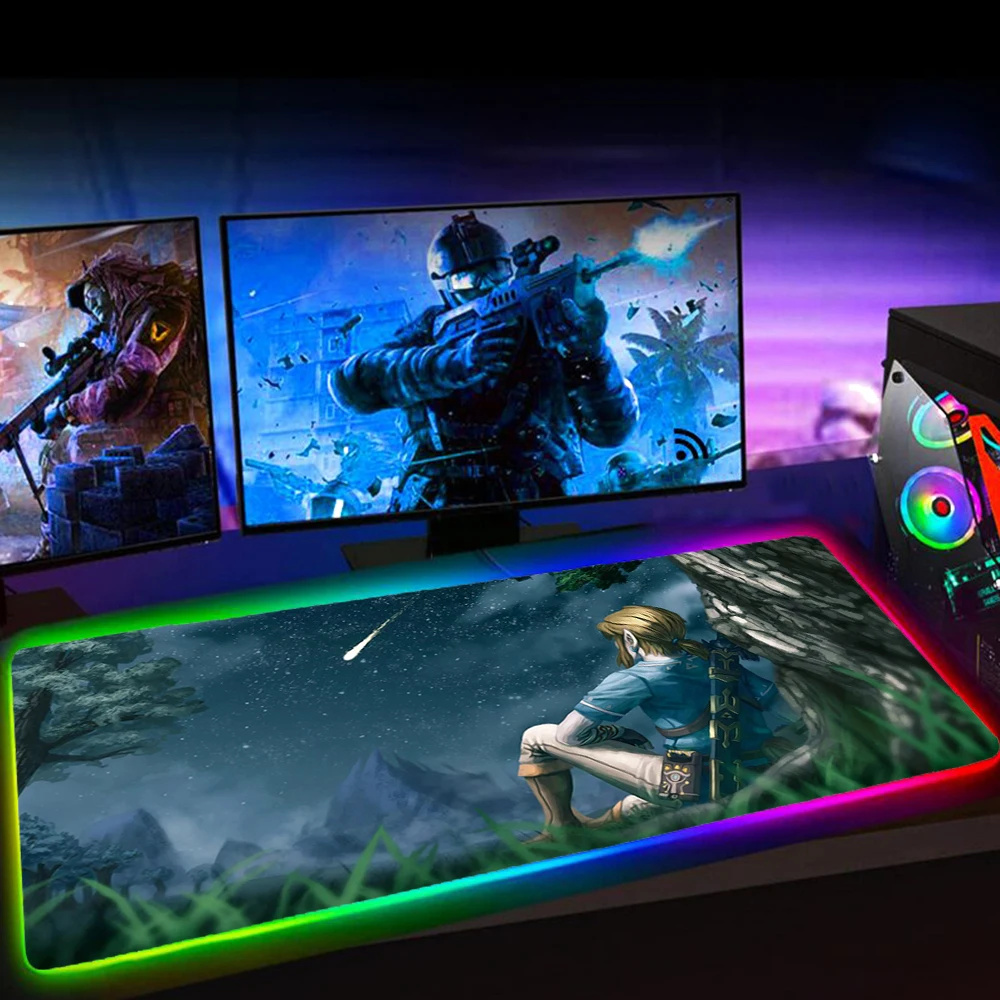 rgb led xxl mousepad zelda mause pad gaming accessiores mouse pad 35x60cm keyboard mat 90x40 podkladka pod mysz tapis de souris free global shipping