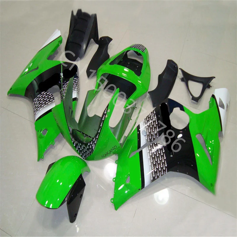 

Green black white ABS Injection mold Fairing set for KAWASAKI Ninja ZX6R 03 04 Ninja ZX6R 636 2003 2004 Fairing kit