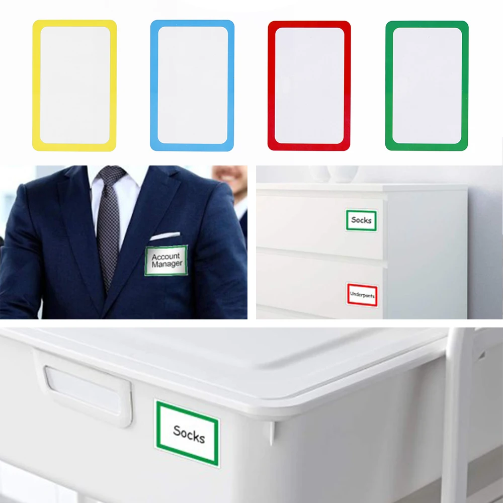 

150Pcs/Roll 2.3*3.5 inch Colorful Self Adhesive Sticky White Label Writable Name Garment Labels Blackboard Labels Stickers