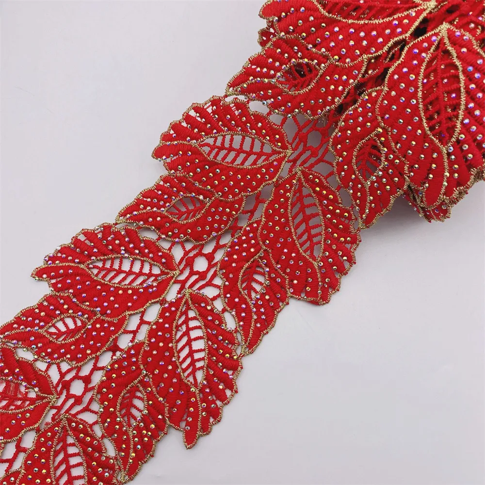Много цветов 10 ярдов стразы кружевная отделка металлические вышитые кружева