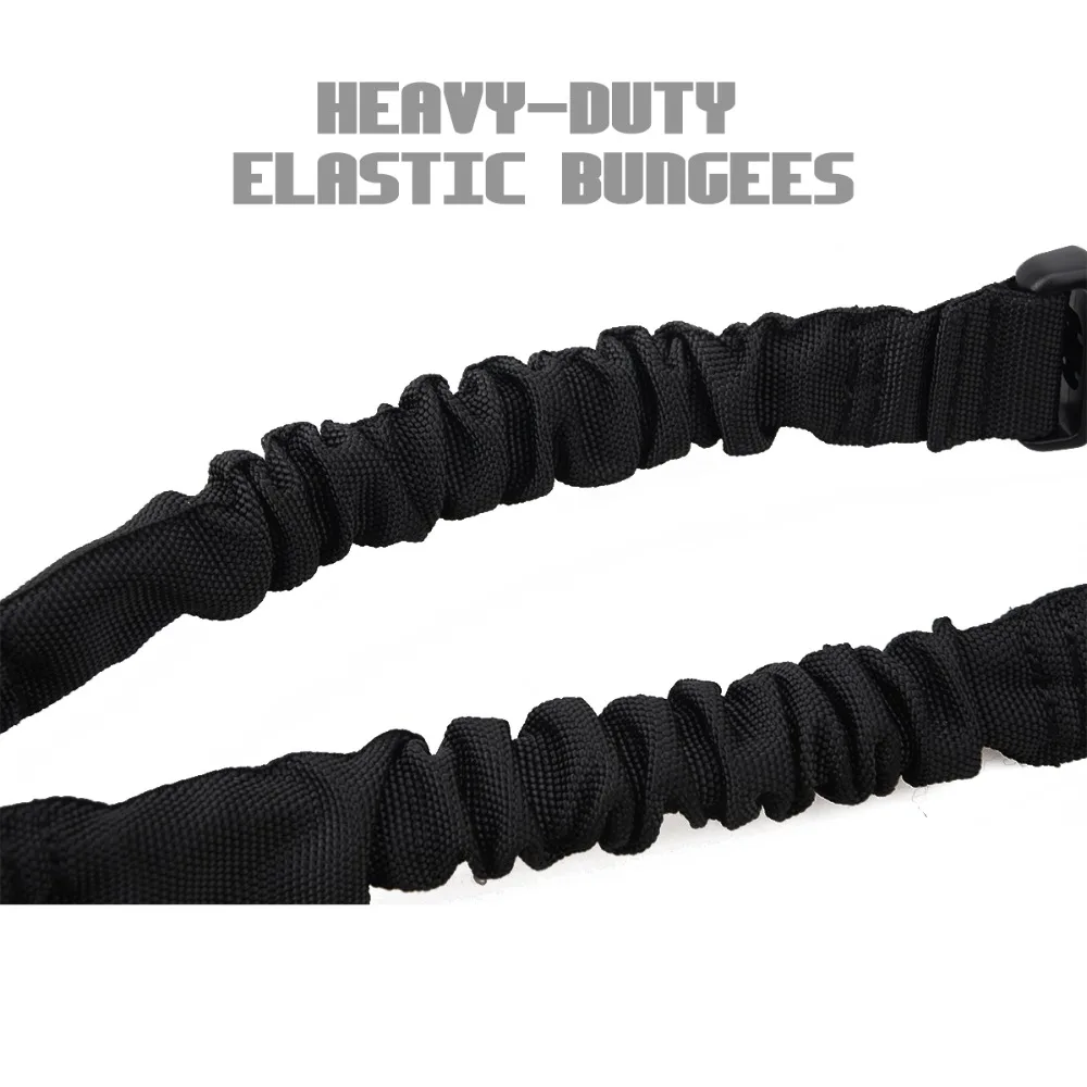 1000D Single Point 1-Point One Point Heavy Duty Mount Bungee Military Rifle Sling Adjustable Tactical Green Black Tan Gun Sling