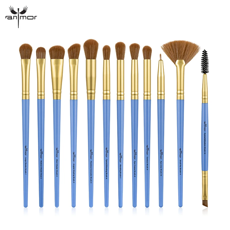 

Anmor 12Pcs Makeup Brush Set Soft Synthetic Make Up Brushes For Eyeshadow Blending Shader Highlighter Cosmetics Tool Kit