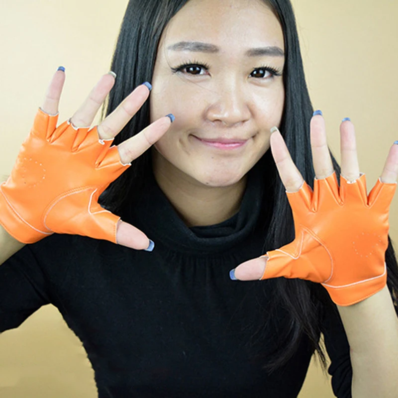 

High Quality Fingerless Heart Hollow Gloves Women Leather Gloves Fashion Party Show Breathable Half Finger Mittens Women